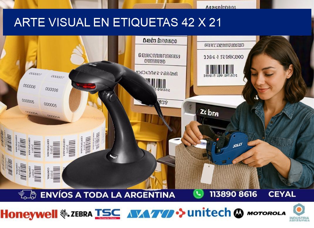 Arte visual en etiquetas 42 x 21