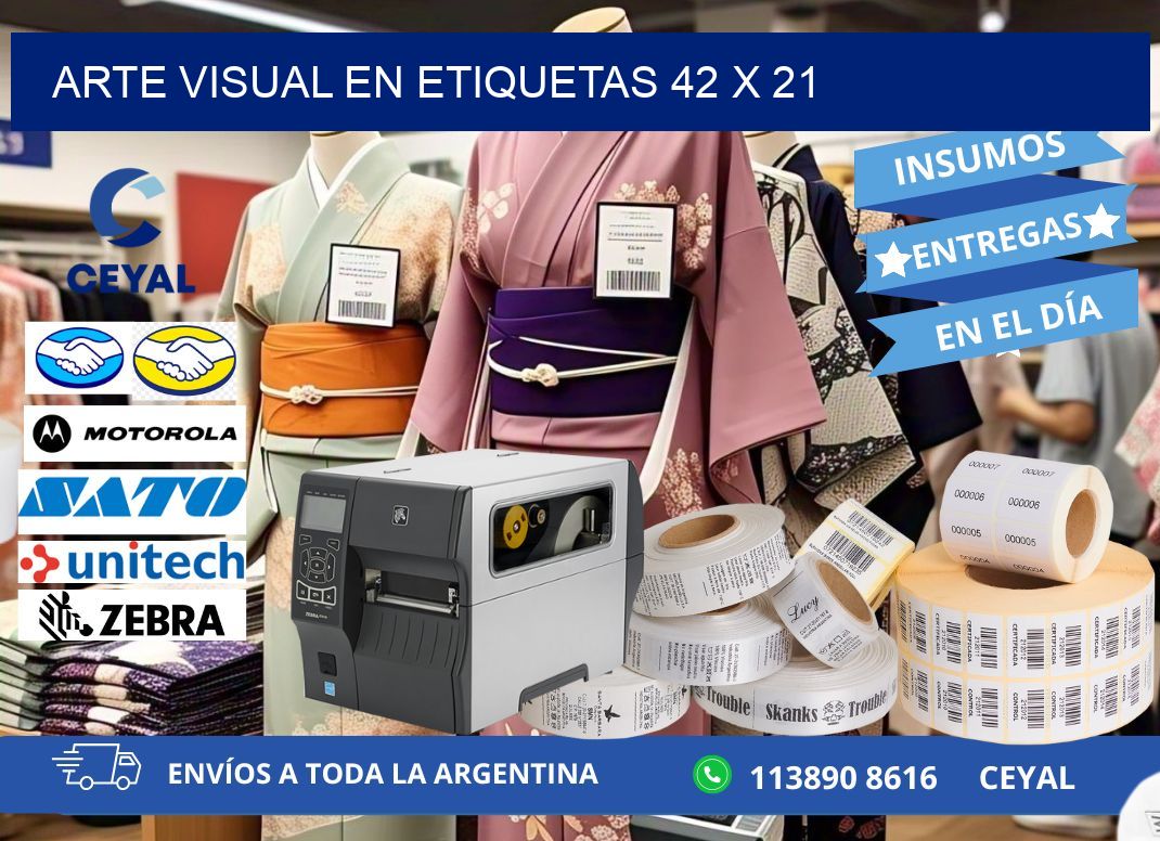 Arte visual en etiquetas 42 x 21