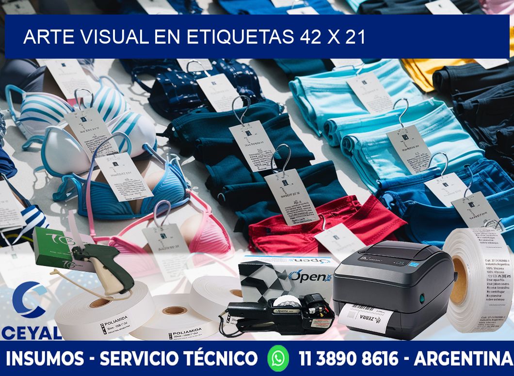 Arte visual en etiquetas 42 x 21