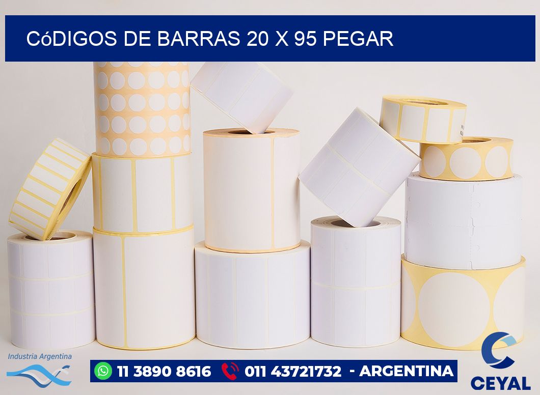 Códigos de Barras 20 x 95 pegar