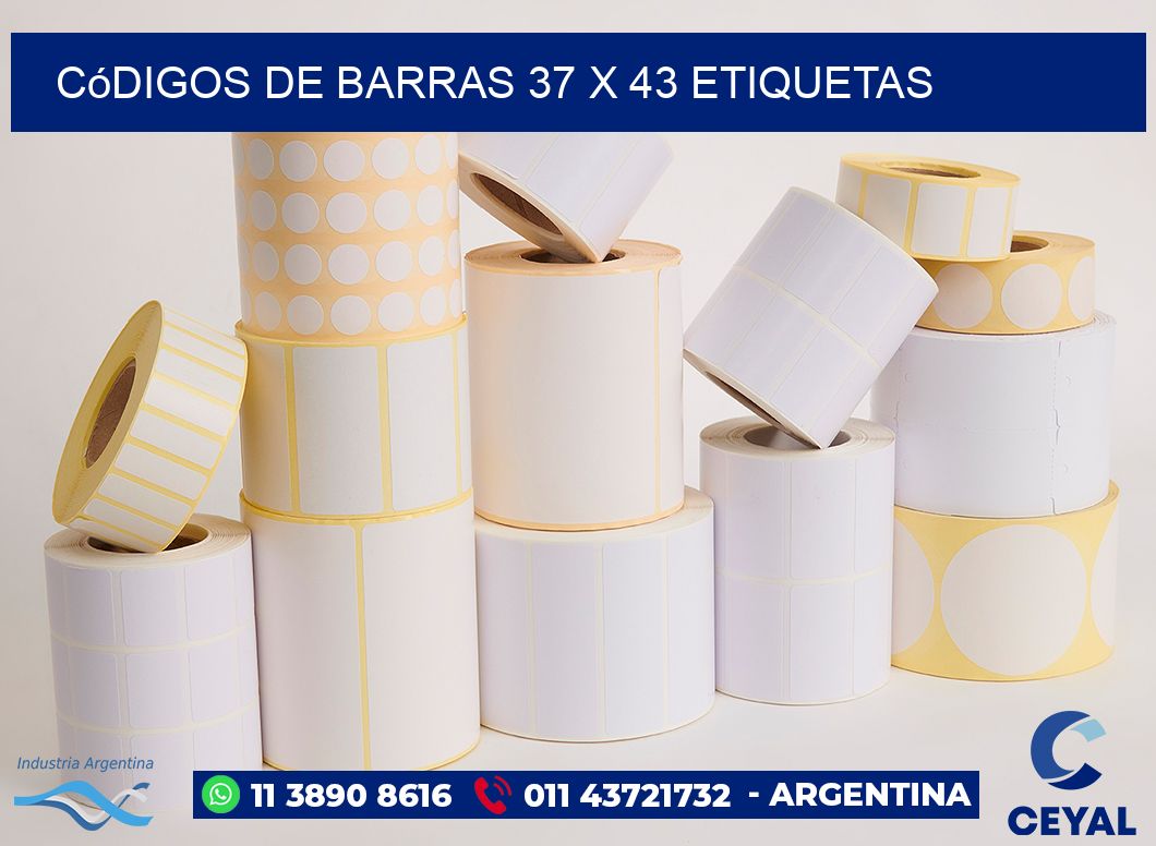 Códigos de Barras 37 x 43 etiquetas