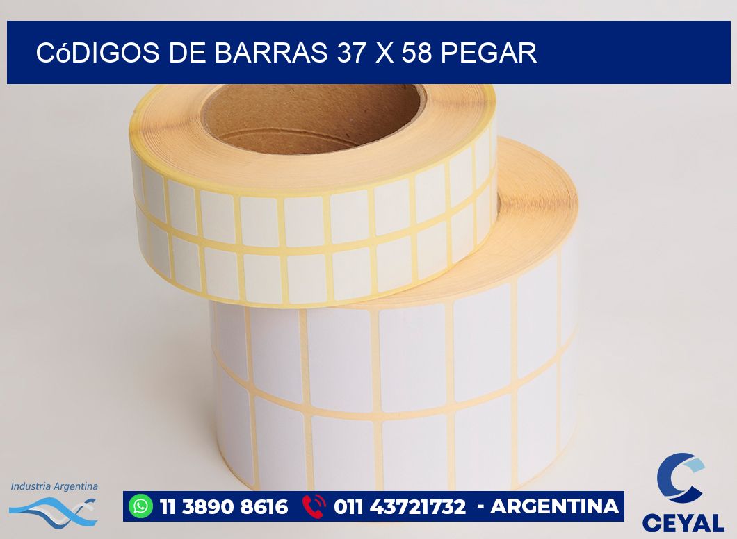Códigos de Barras 37 x 58 pegar