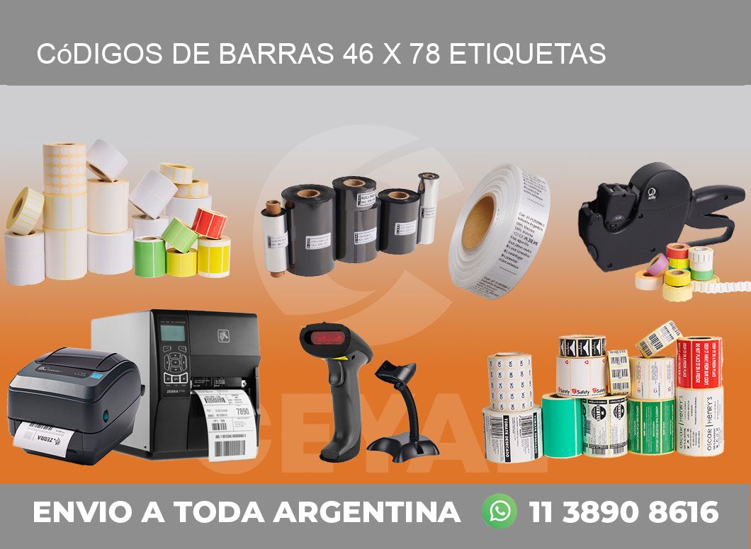 Códigos de Barras 46 x 78 etiquetas