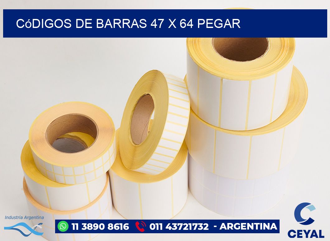 Códigos de Barras 47 x 64 pegar
