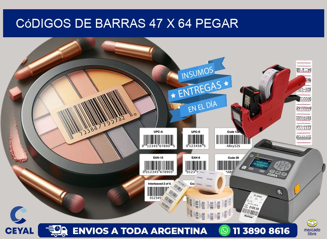 Códigos de Barras 47 x 64 pegar