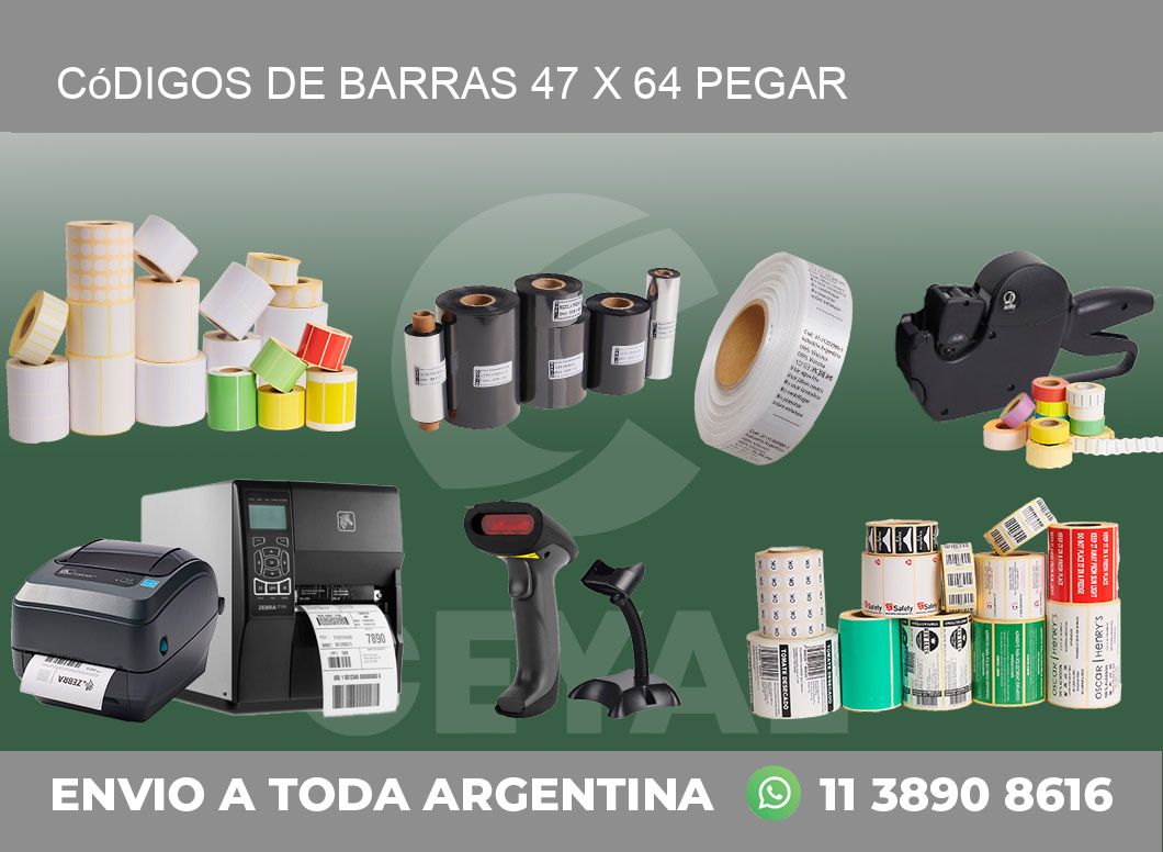Códigos de Barras 47 x 64 pegar