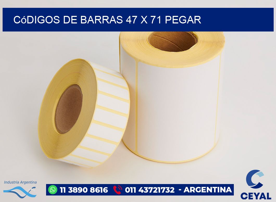 Códigos de Barras 47 x 71 pegar