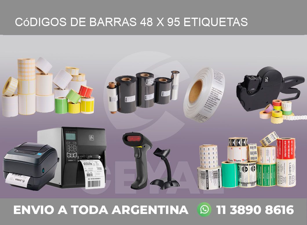 Códigos de Barras 48 x 95 etiquetas