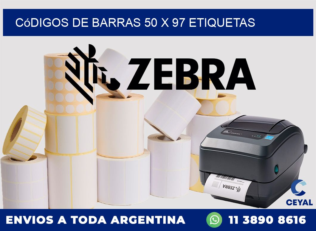 Códigos de Barras 50 x 97 etiquetas