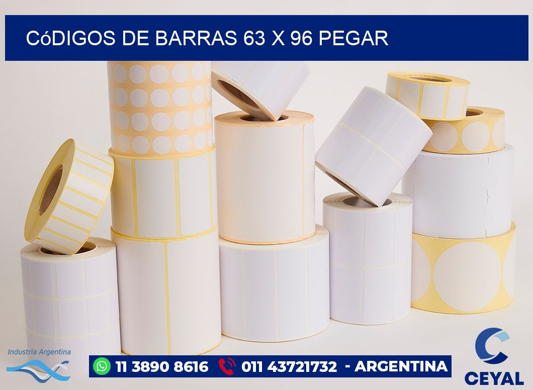 Códigos de Barras 63 x 96 pegar