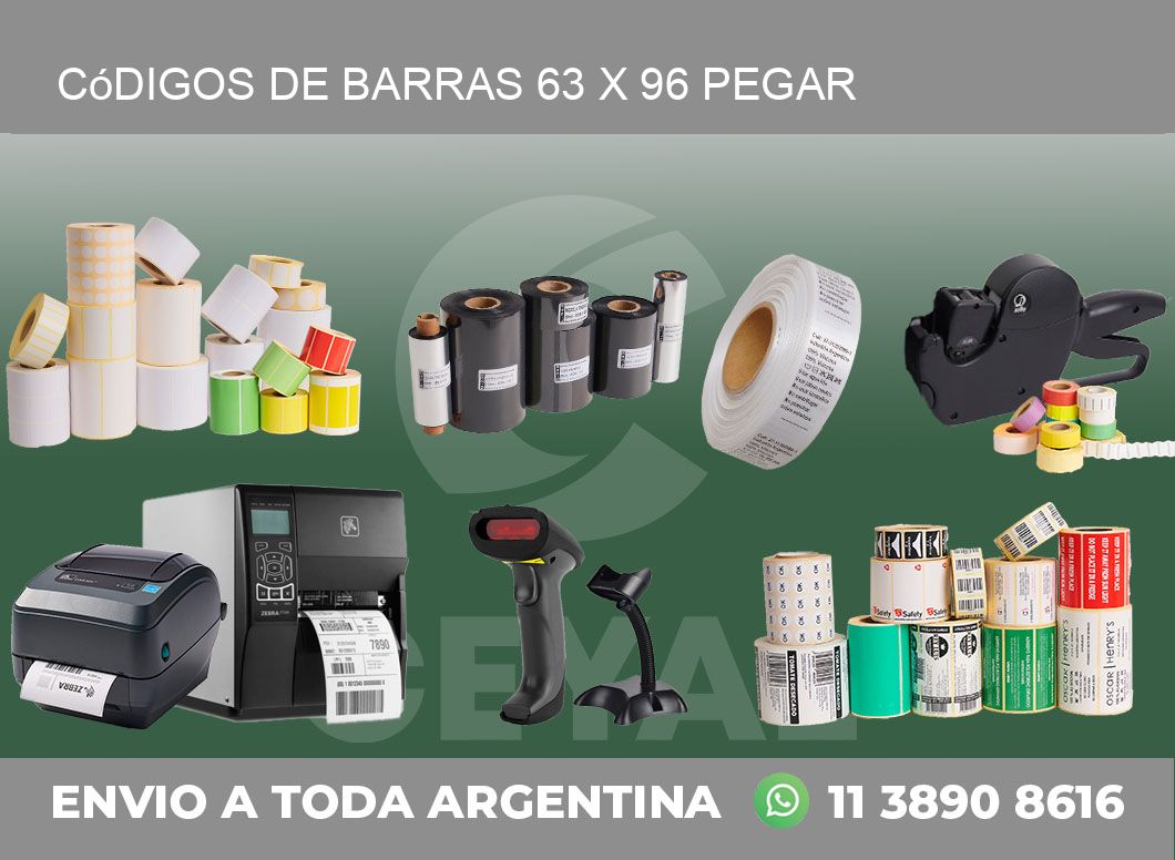 Códigos de Barras 63 x 96 pegar