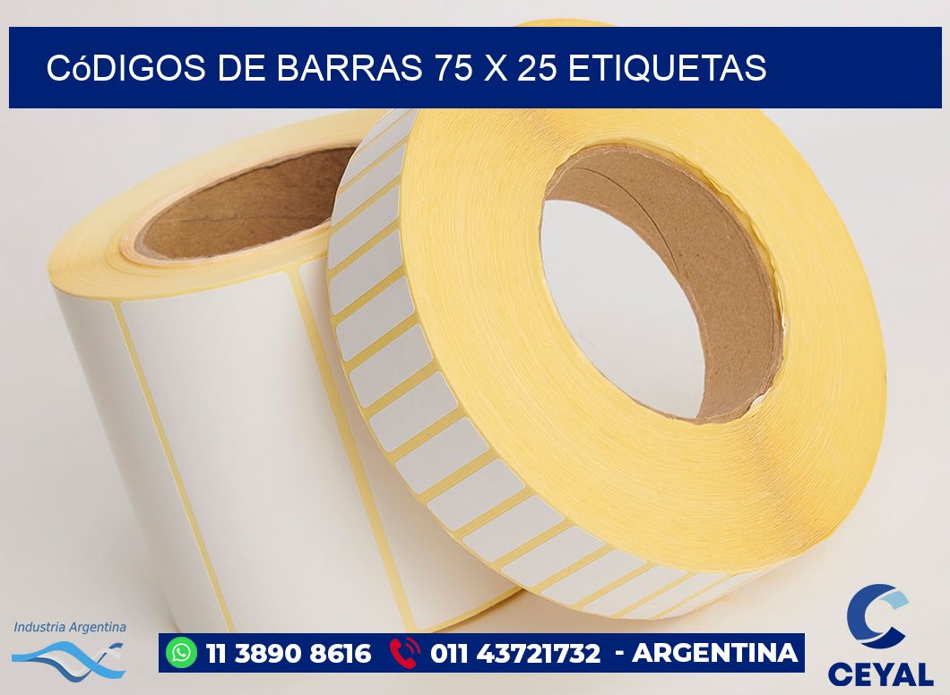 Códigos de Barras 75 x 25 etiquetas