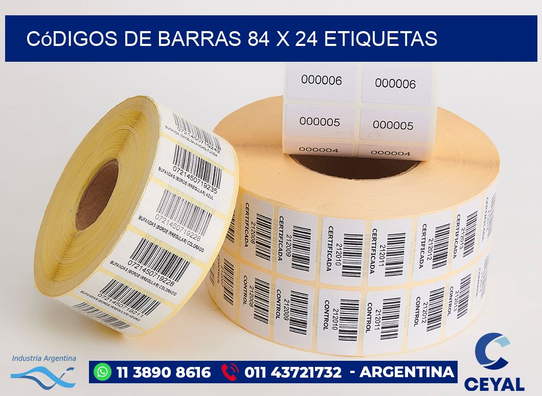 Códigos de Barras 84 x 24 etiquetas