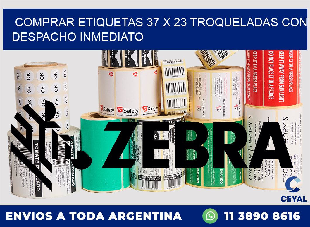 Comprar etiquetas 37 x 23 troqueladas con despacho inmediato