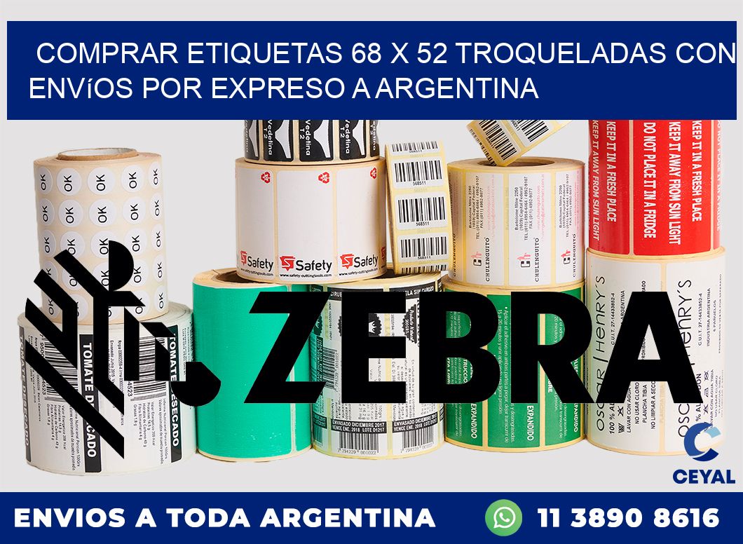 Comprar etiquetas 68 x 52 troqueladas con envíos por expreso a Argentina