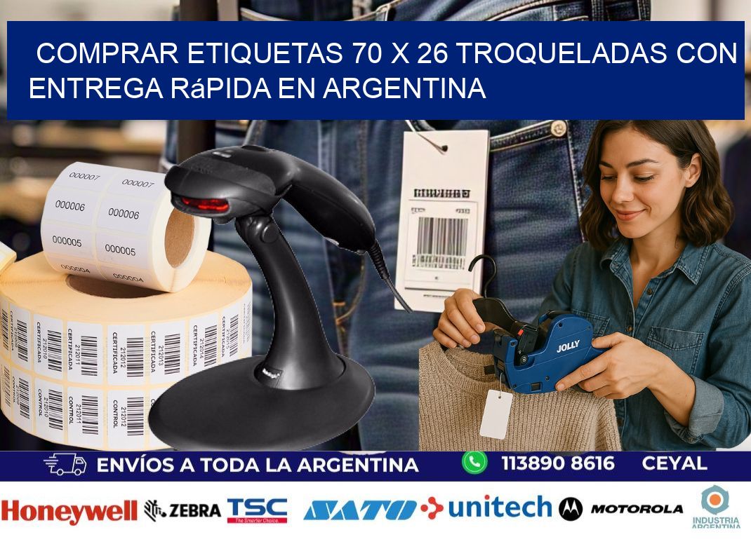 Comprar etiquetas 70 x 26 troqueladas con entrega rápida en Argentina