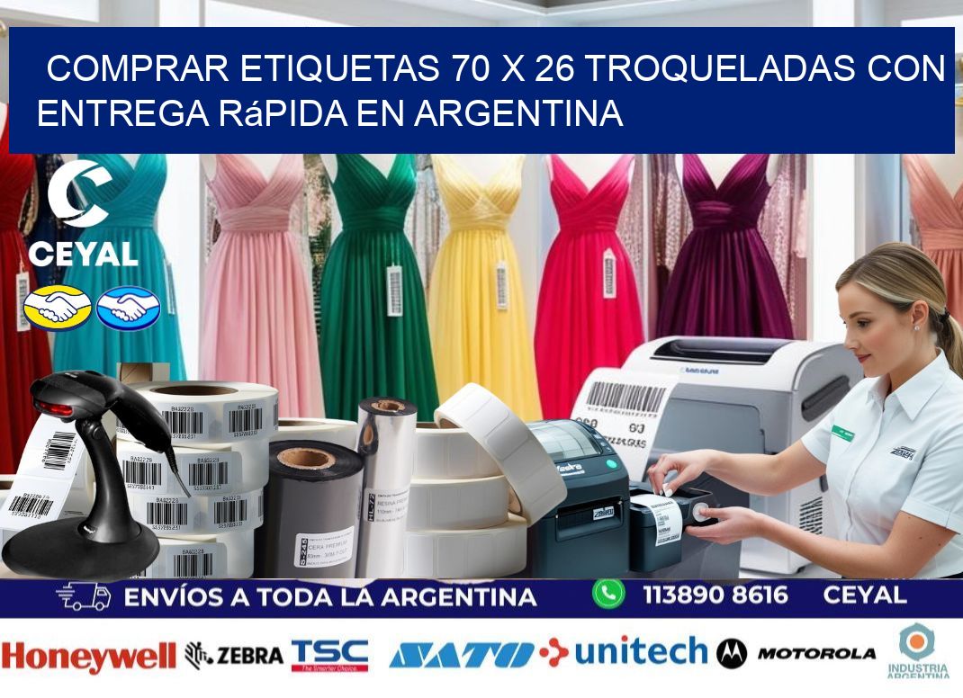 Comprar etiquetas 70 x 26 troqueladas con entrega rápida en Argentina
