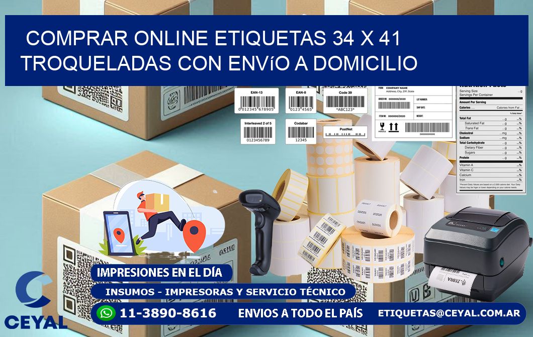 Comprar online etiquetas 34 x 41 troqueladas con envío a domicilio