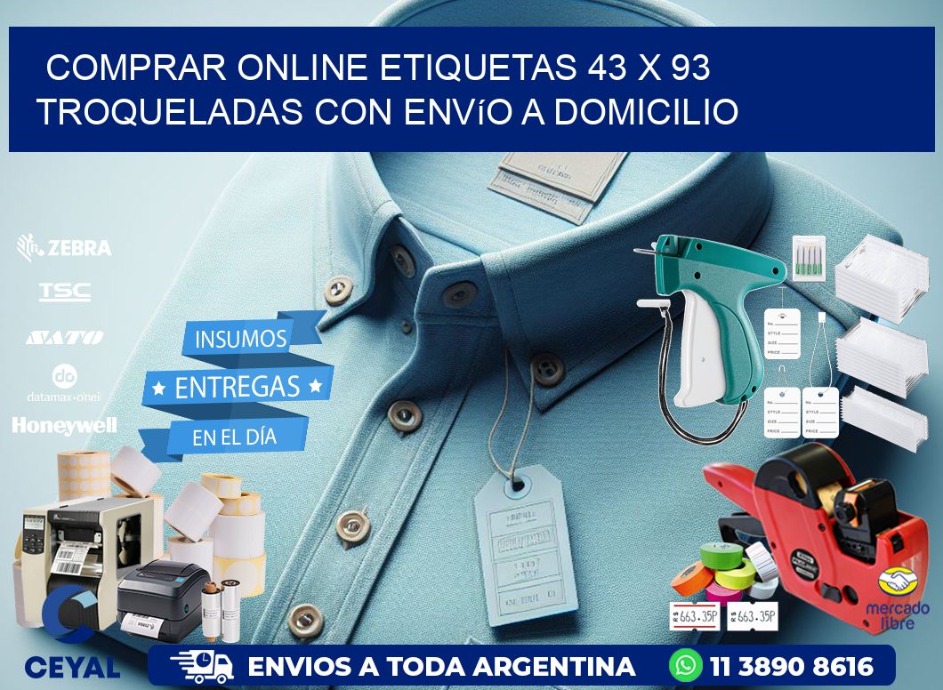 Comprar online etiquetas 43 x 93 troqueladas con envío a domicilio