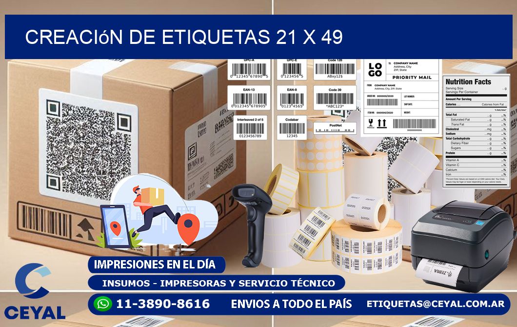 Creación de etiquetas 21 x 49