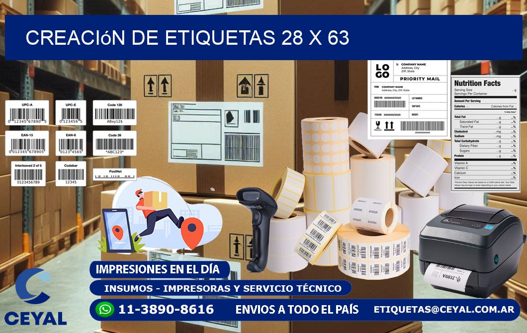 Creación de etiquetas 28 x 63