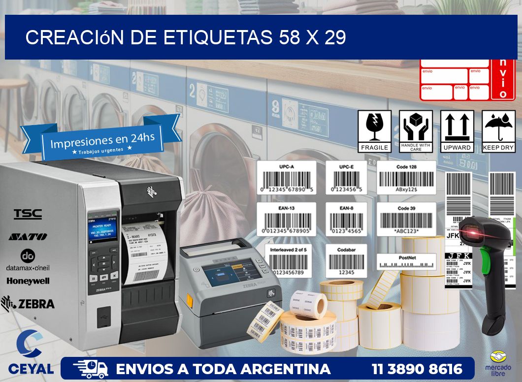 Creación de etiquetas 58 x 29