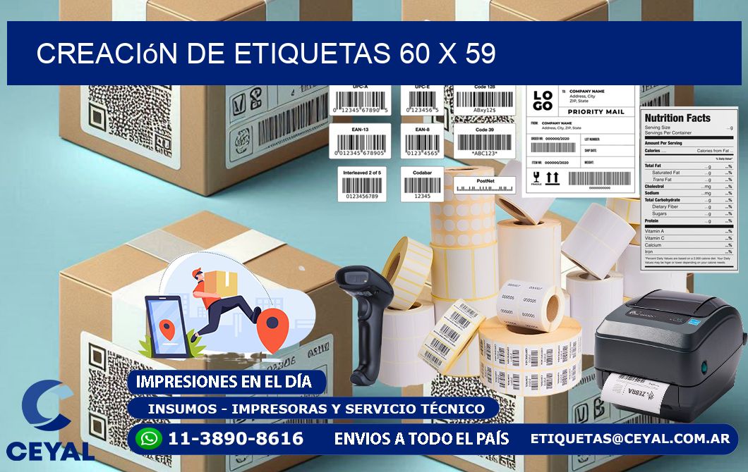 Creación de etiquetas 60 x 59