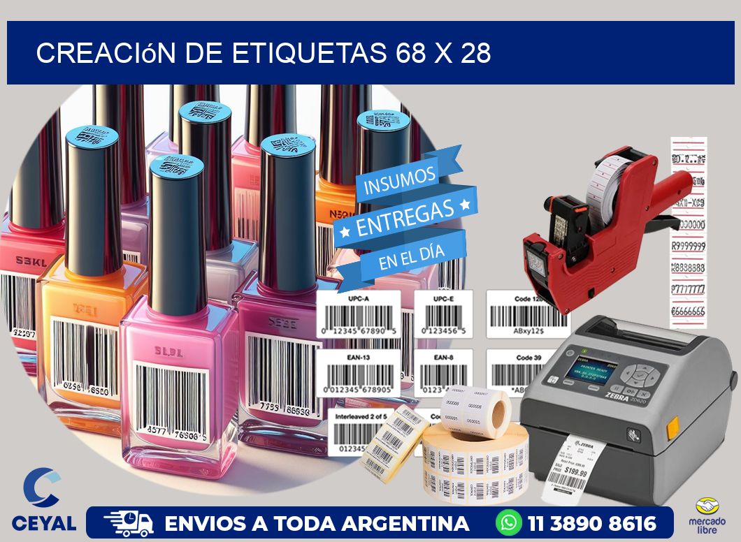 Creación de etiquetas 68 x 28