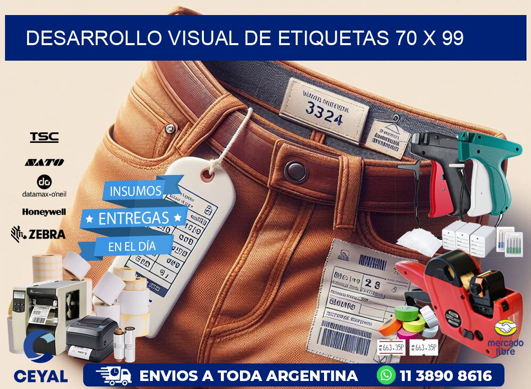 Desarrollo visual de etiquetas 70 x 99