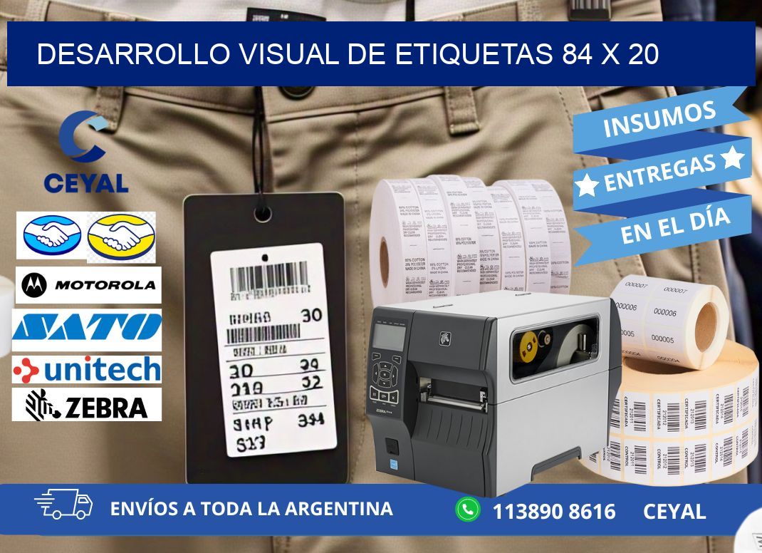 Desarrollo visual de etiquetas 84 x 20