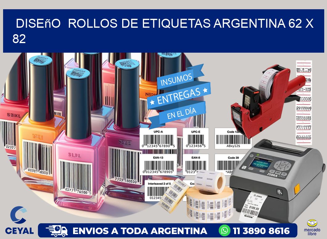 Diseño  ROLLOS DE ETIQUETAS ARGENTINA 62 x 82