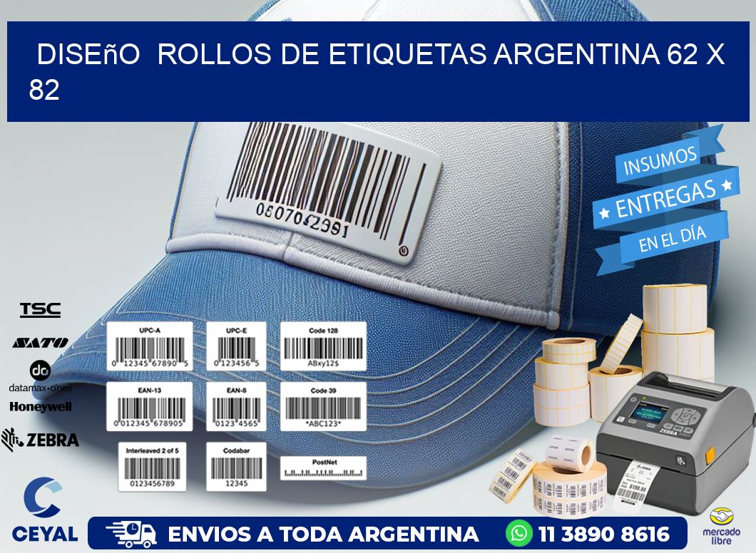 Diseño  ROLLOS DE ETIQUETAS ARGENTINA 62 x 82