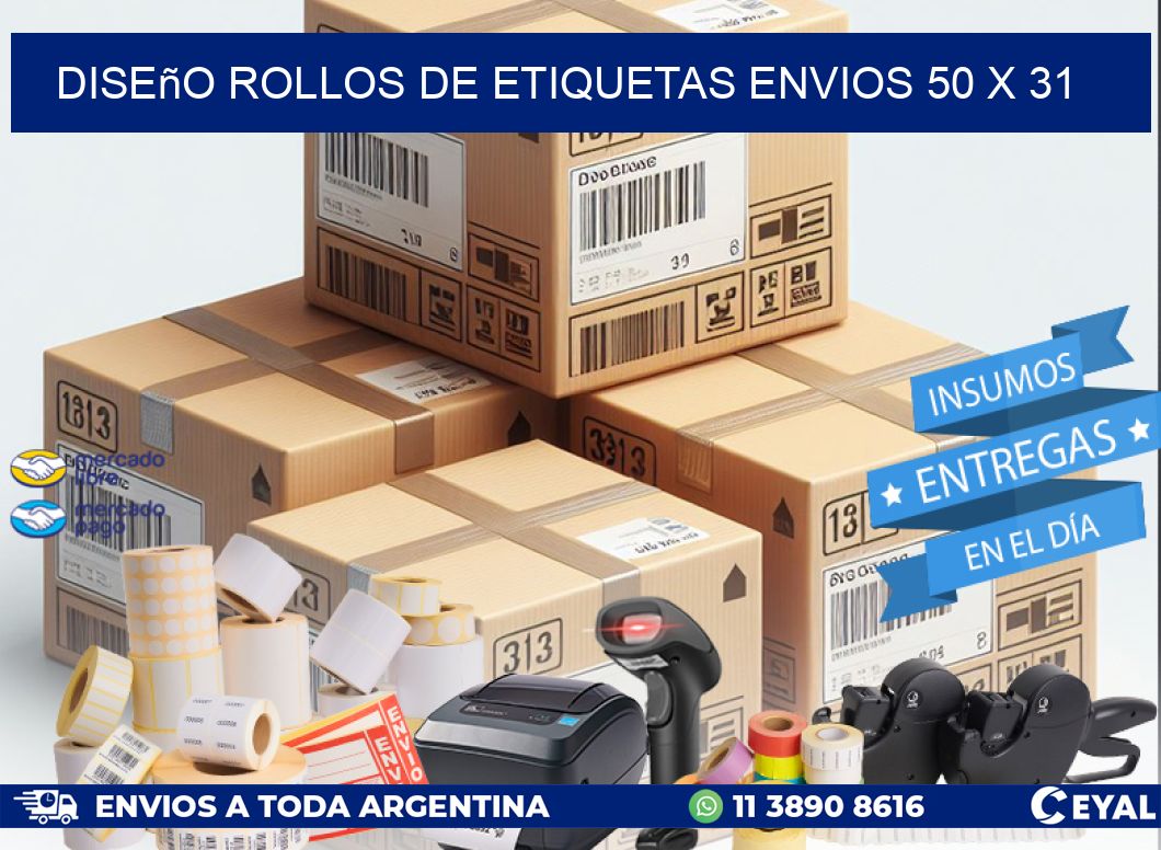 Diseño ROLLOS DE ETIQUETAS ENVIOS 50 x 31