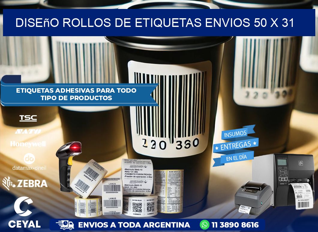 Diseño ROLLOS DE ETIQUETAS ENVIOS 50 x 31