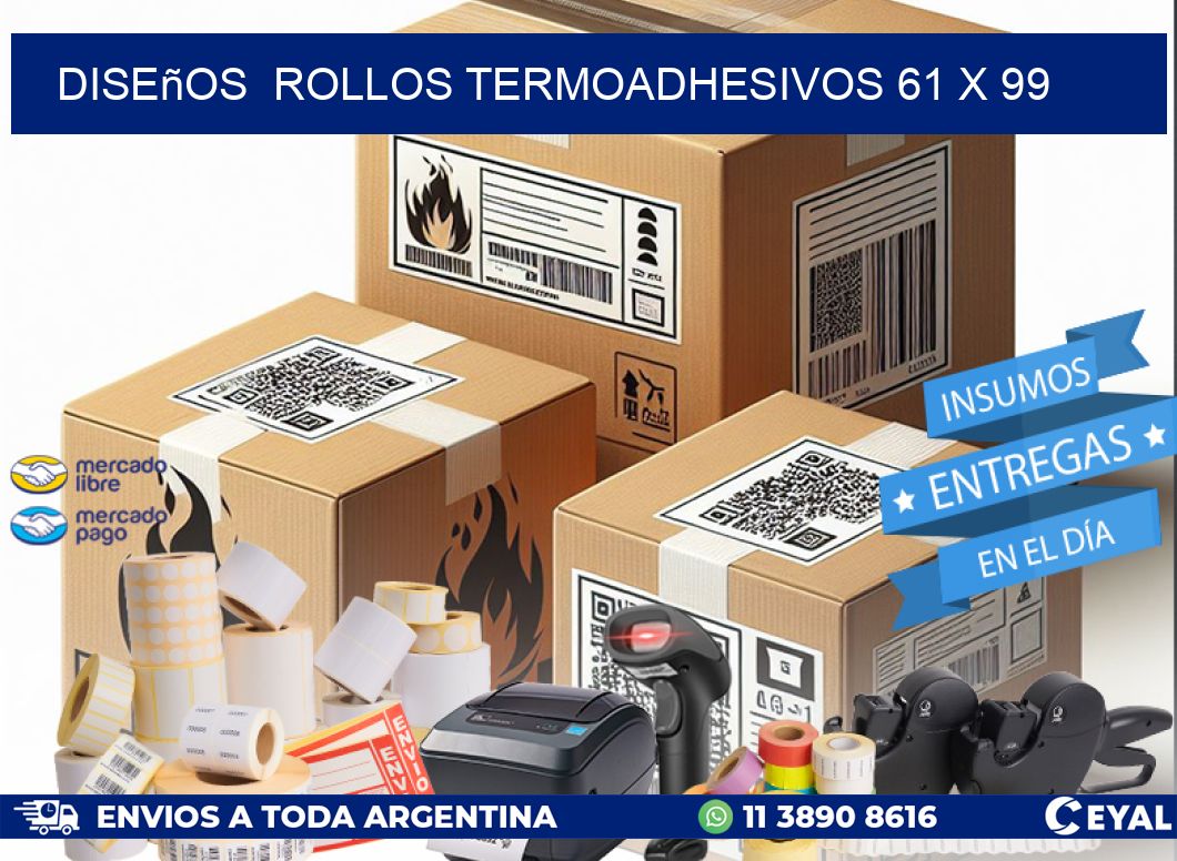 Diseños  ROLLOS TERMOADHESIVOS 61 x 99