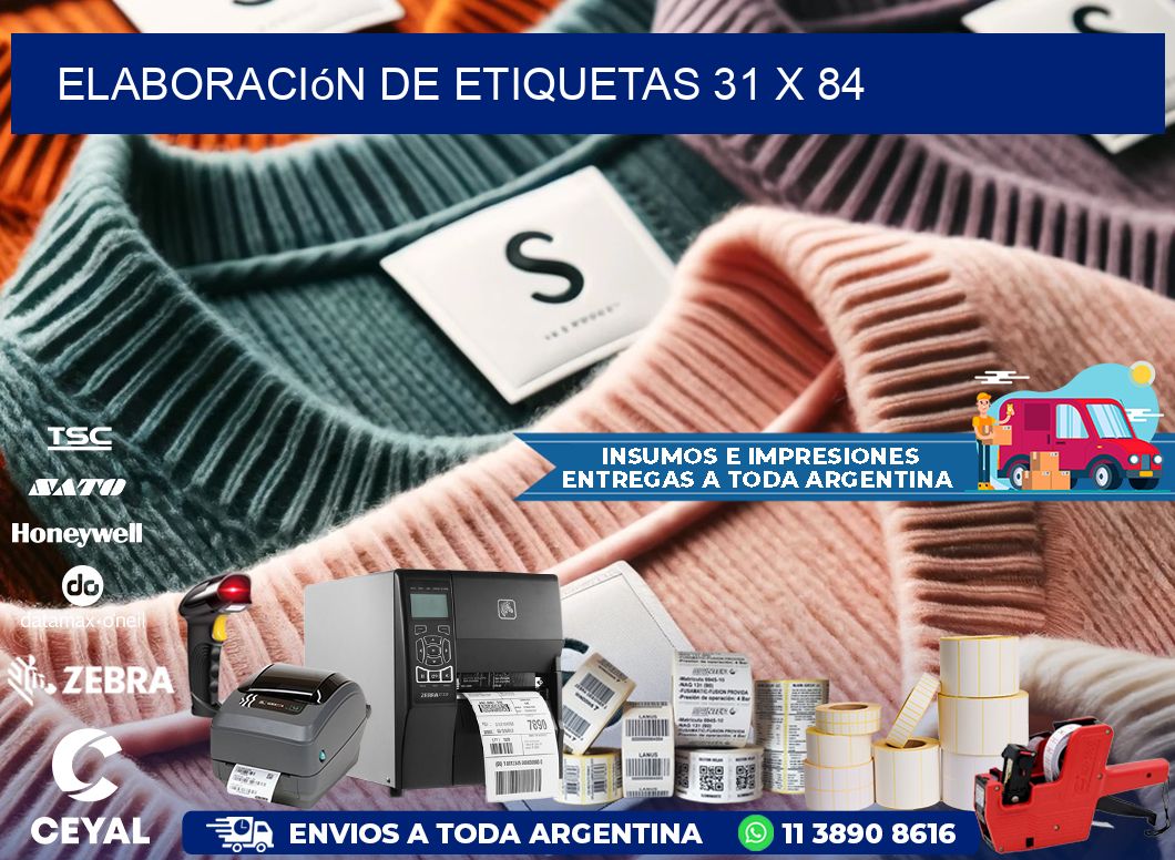 Elaboración de etiquetas 31 x 84