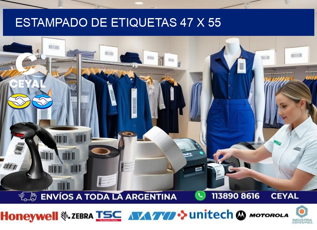 Estampado de etiquetas 47 x 55
