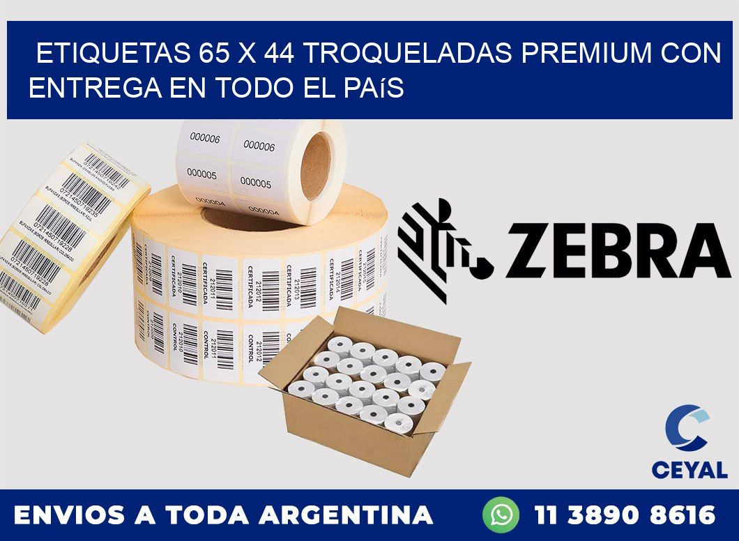 Etiquetas 65 x 44 troqueladas premium con entrega en todo el país