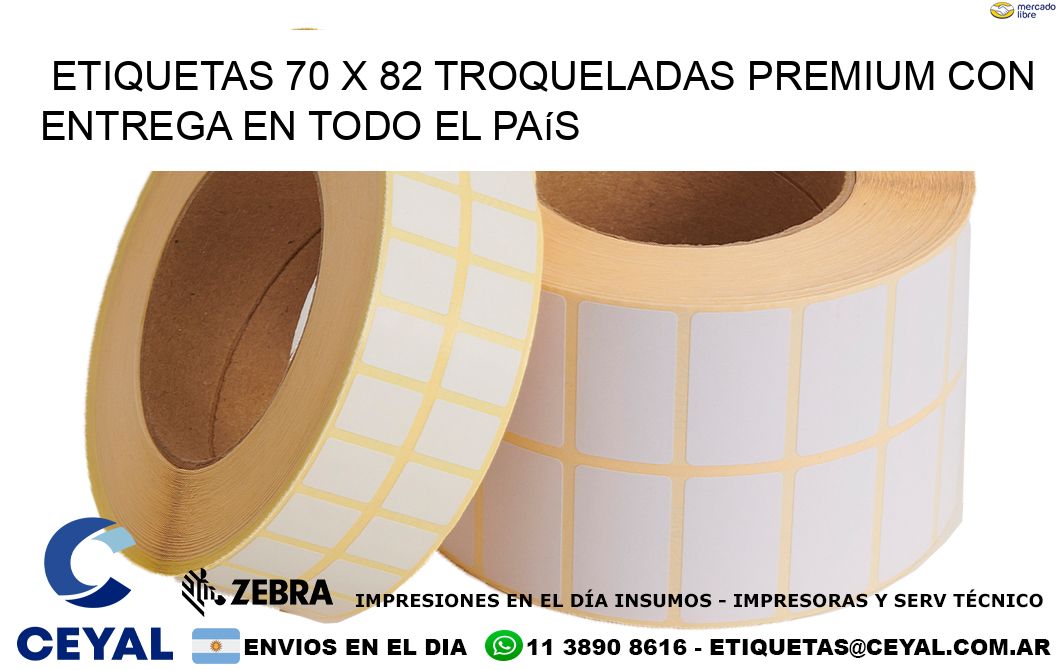 Etiquetas 70 x 82 troqueladas premium con entrega en todo el país
