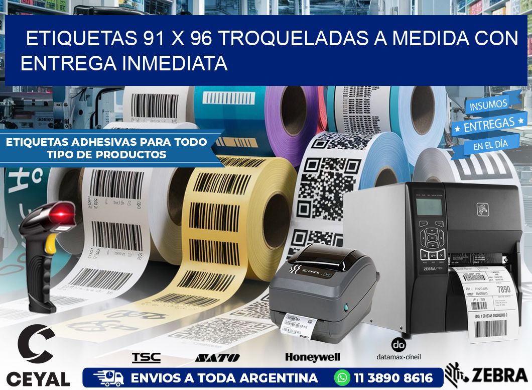 Etiquetas 91 x 96 troqueladas a medida con entrega inmediata