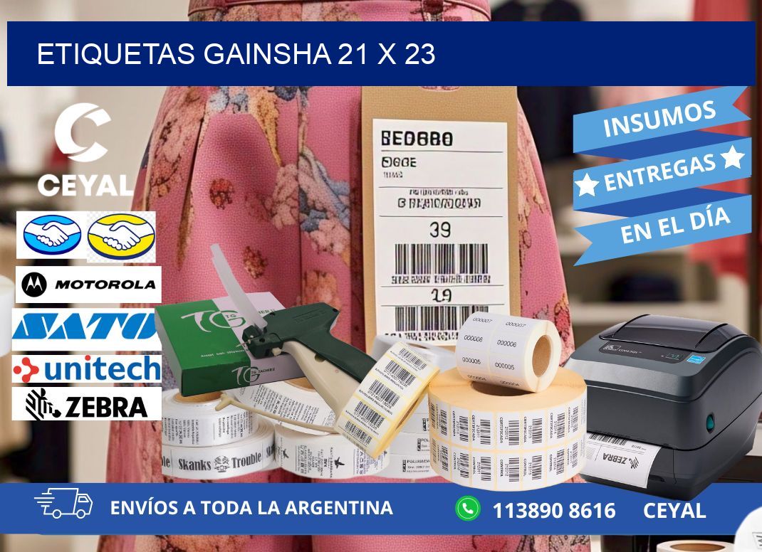 Etiquetas gainsha 21 x 23