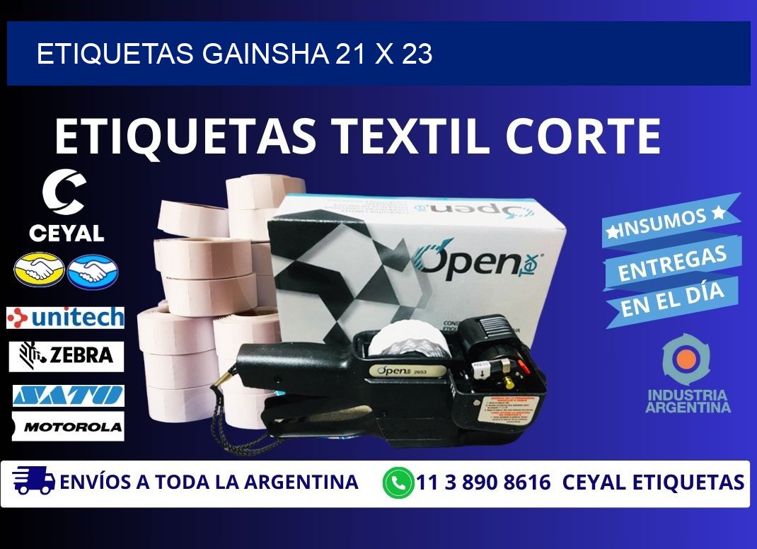 Etiquetas gainsha 21 x 23
