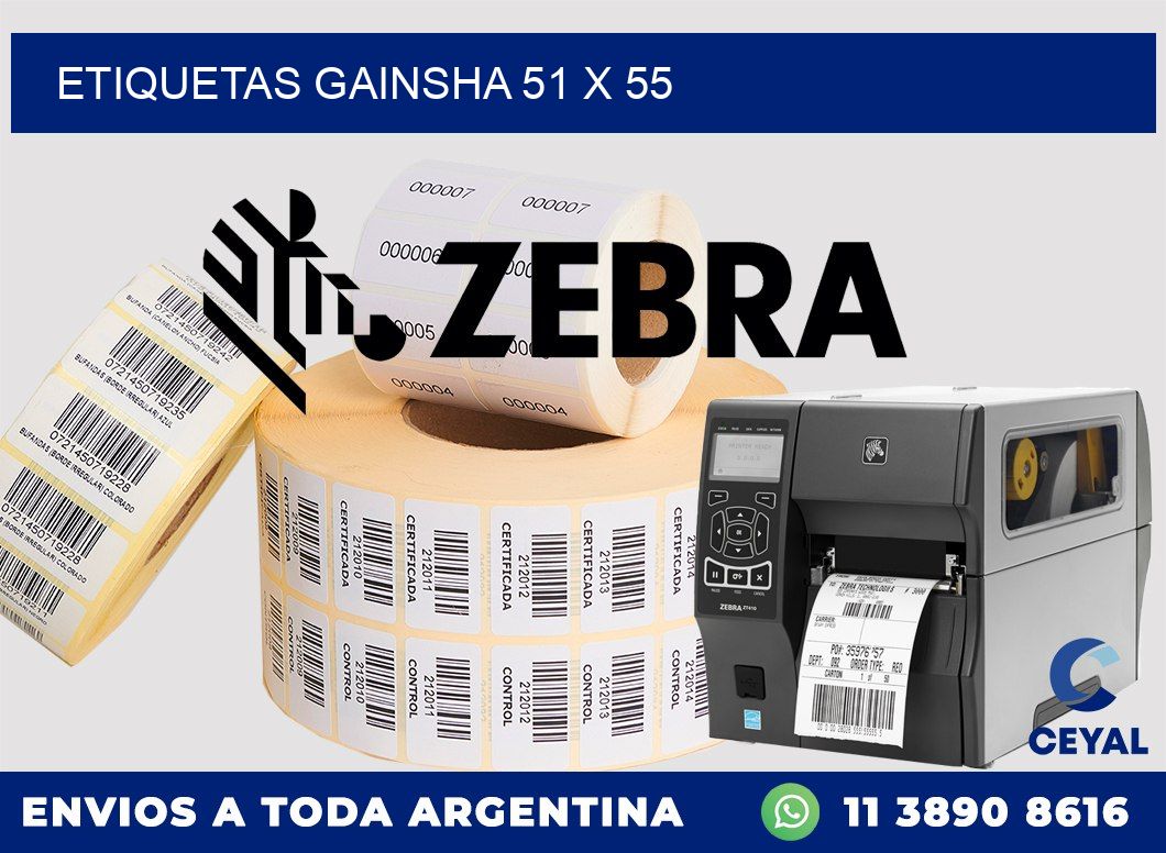 Etiquetas gainsha 51 x 55