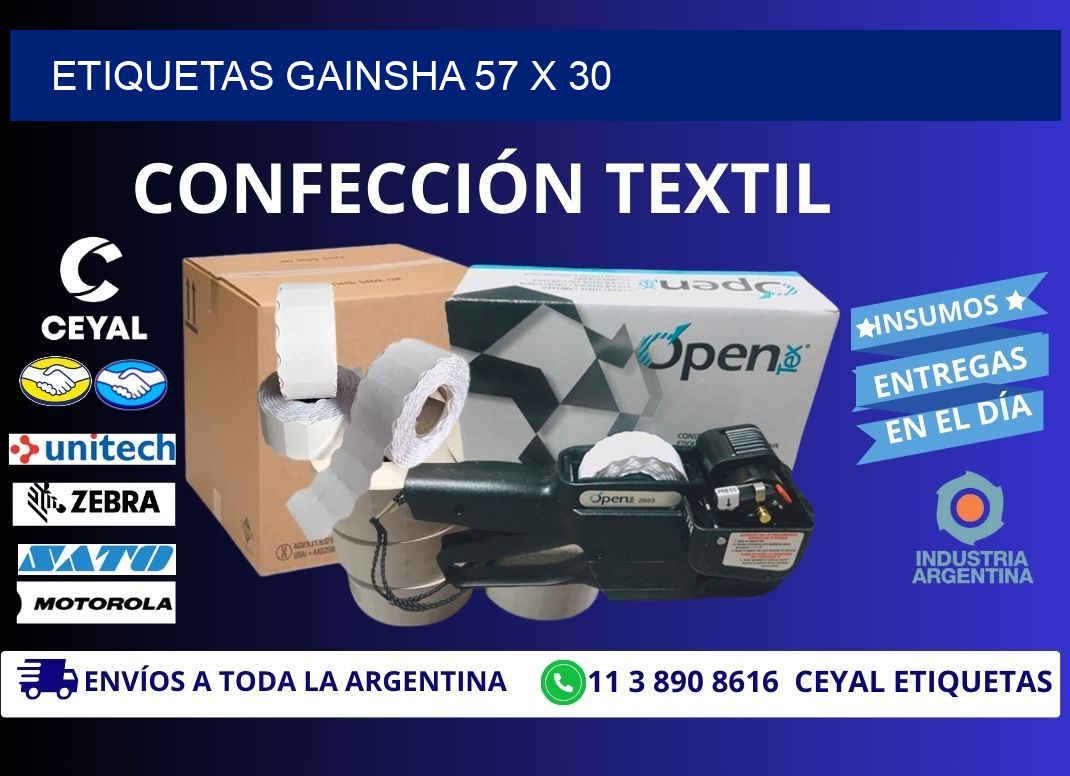 Etiquetas gainsha 57 x 30