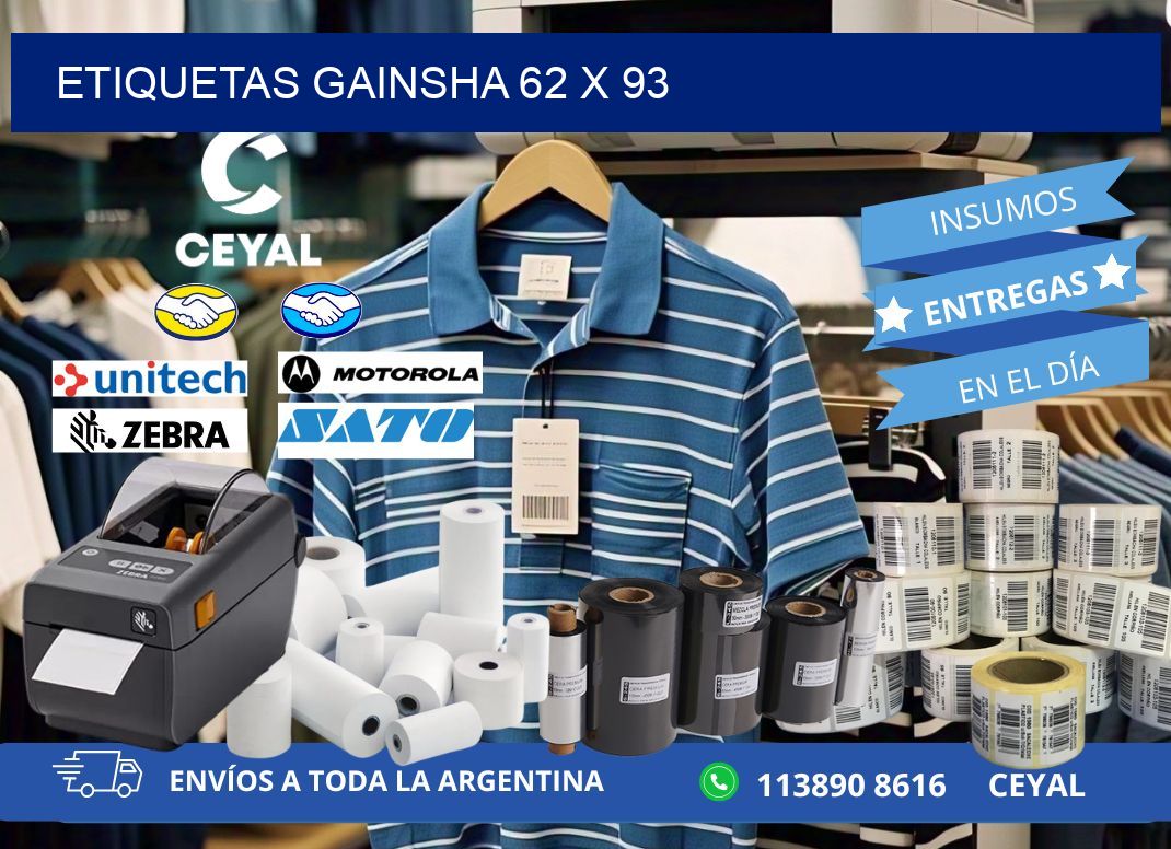 Etiquetas gainsha 62 x 93