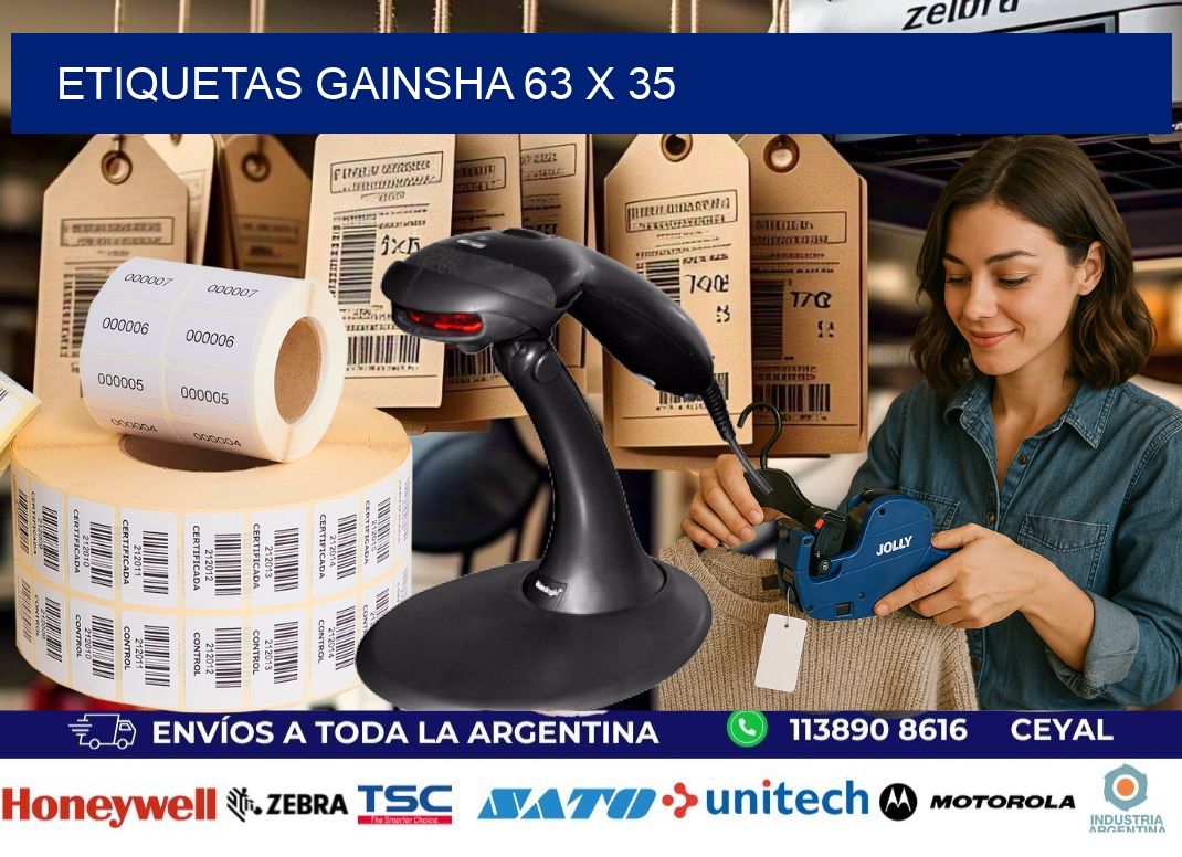 Etiquetas gainsha 63 x 35