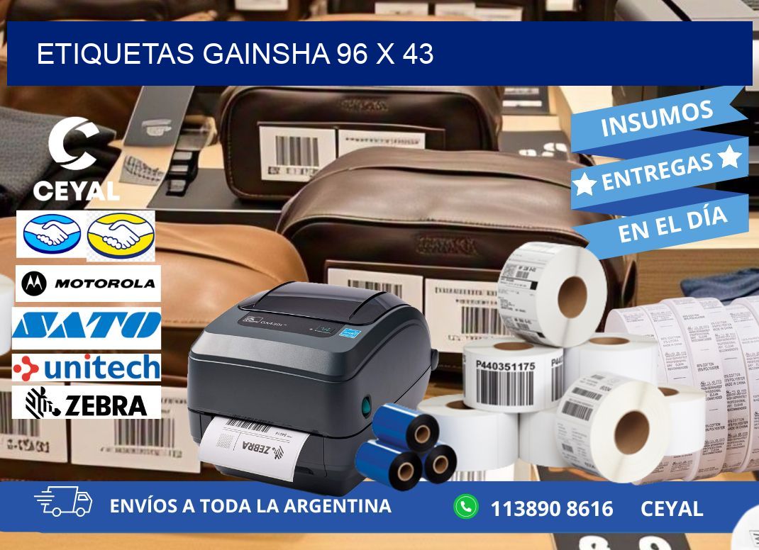 Etiquetas gainsha 96 x 43
