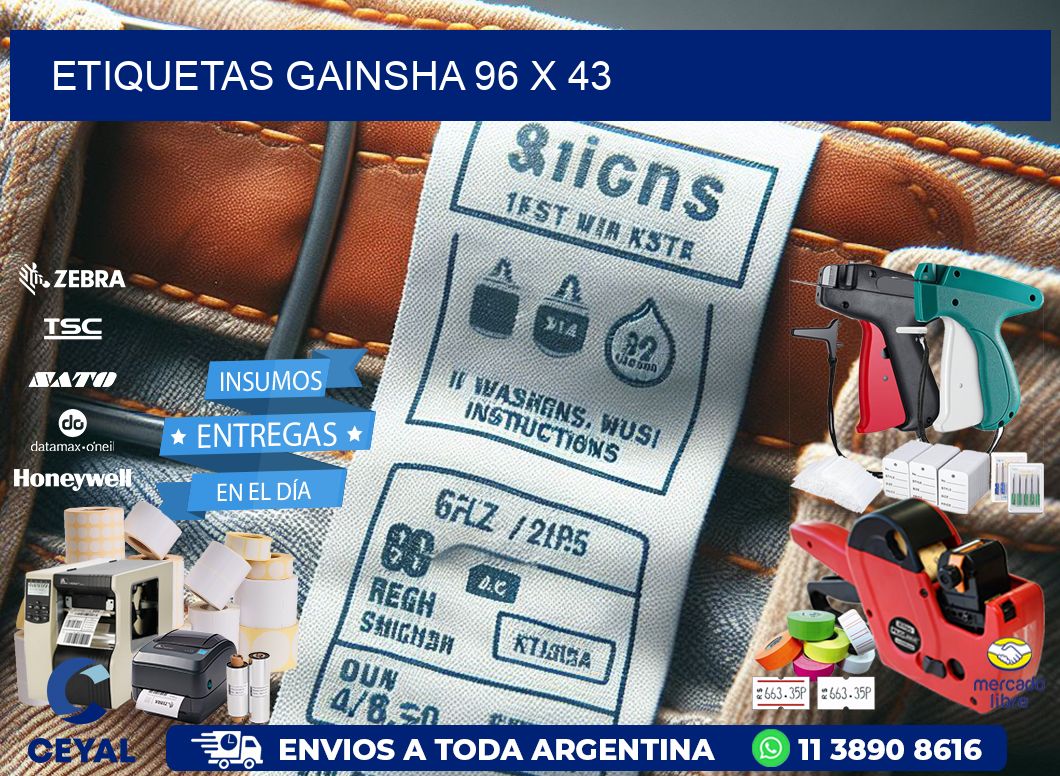 Etiquetas gainsha 96 x 43