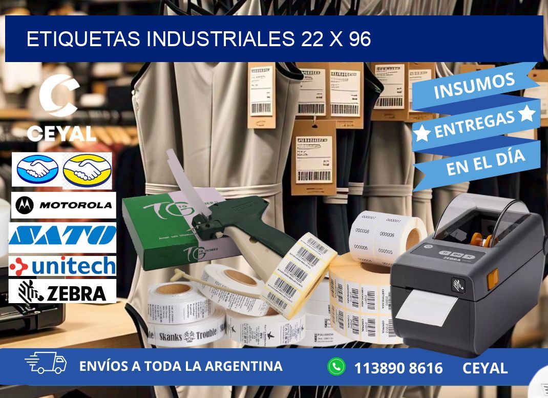Etiquetas industriales 22 x 96
