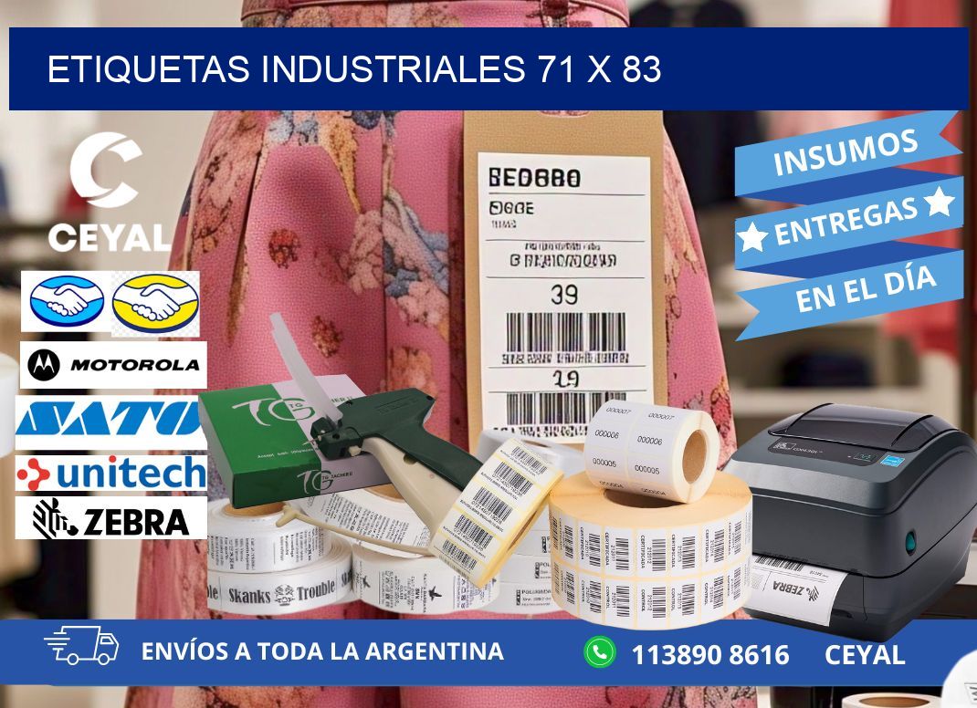 Etiquetas industriales 71 x 83